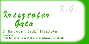 krisztofer galo business card